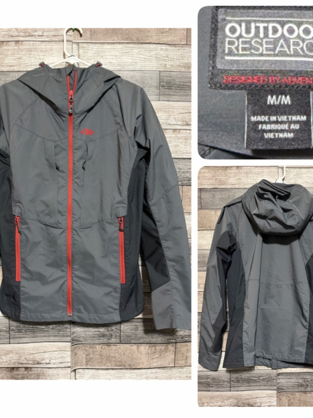 Outdoor Research San Juan Jacket Men’s M Gray Black Full Zip Hooded